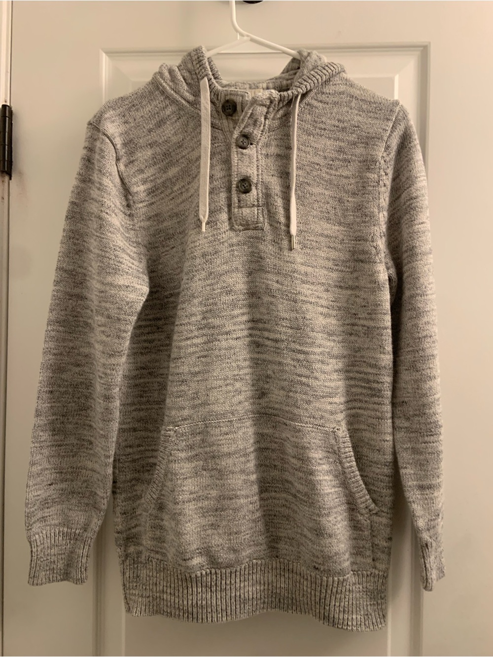 H&M Gray Marled Crewneck Hoodie Sweater